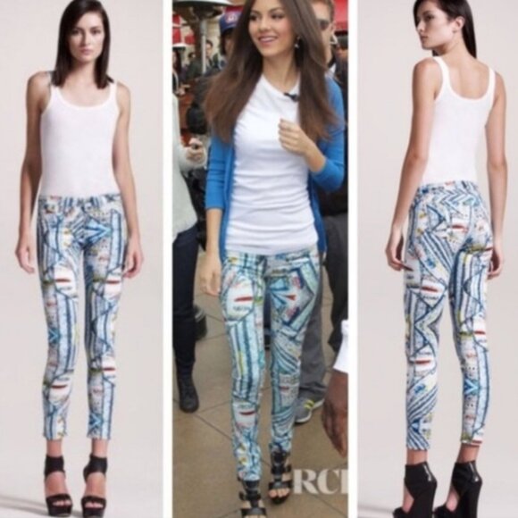 Rag & Bone Women's Surf Knit Legging Jeans Multicolor Print Size 27 - Picture 2 of 16